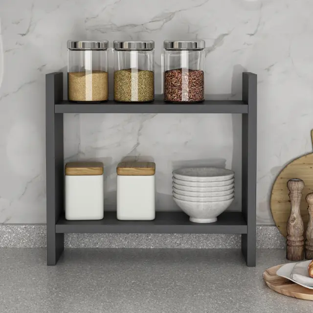 Ραφιέρα κουζίνας Denver Megapap χρώμα ανθρακί 34x10x30εκ. 2