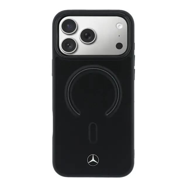 Mercedes PU Leather 3D MagSafe Case for iPhone 17 Pro Black 3