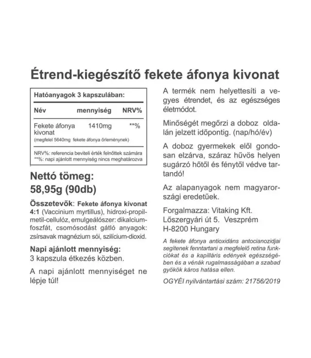 Vitaking Bilberry Extract 470 mg 2