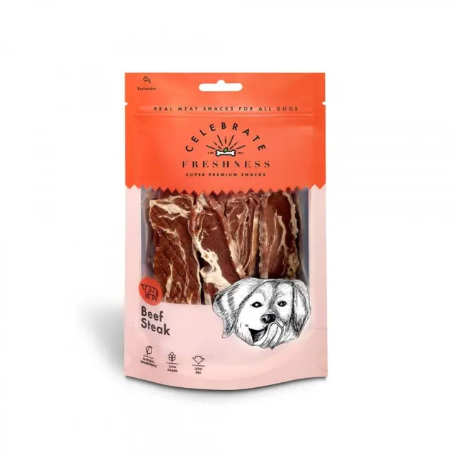 Celebrate Freshness Beef Steak Λιχουδιές για Σκύλους 100gr Μονόχρωμο