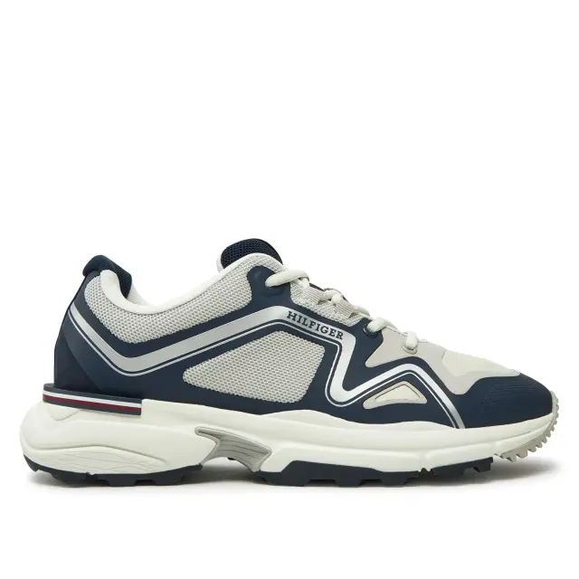 Ανδρικά Δερμάτινα Sneakers Tommy Hilfiger FM0FM05344 CEE Μπλε Γκρι Μπλε - 41