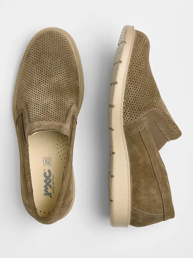 Imac Μοκασίνια-Loafers Ανδρικό δέρμα Nubuck Καφέ IMA/751050 TORTORA 3