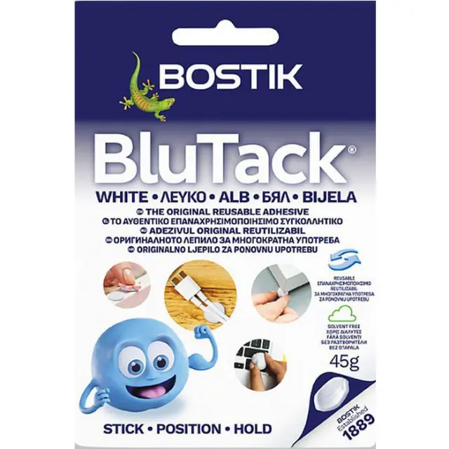 Αυτοκόλλητη Πλαστελίνη Blu Tack White 45gr