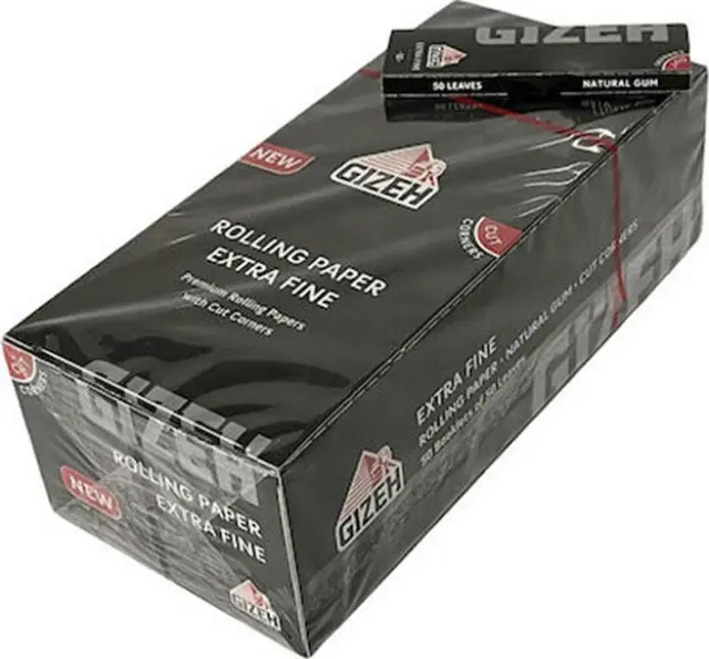 GIZEH Χαρτάκια Black Extra Fine 50φ. - Μαύρο 50τεμ.