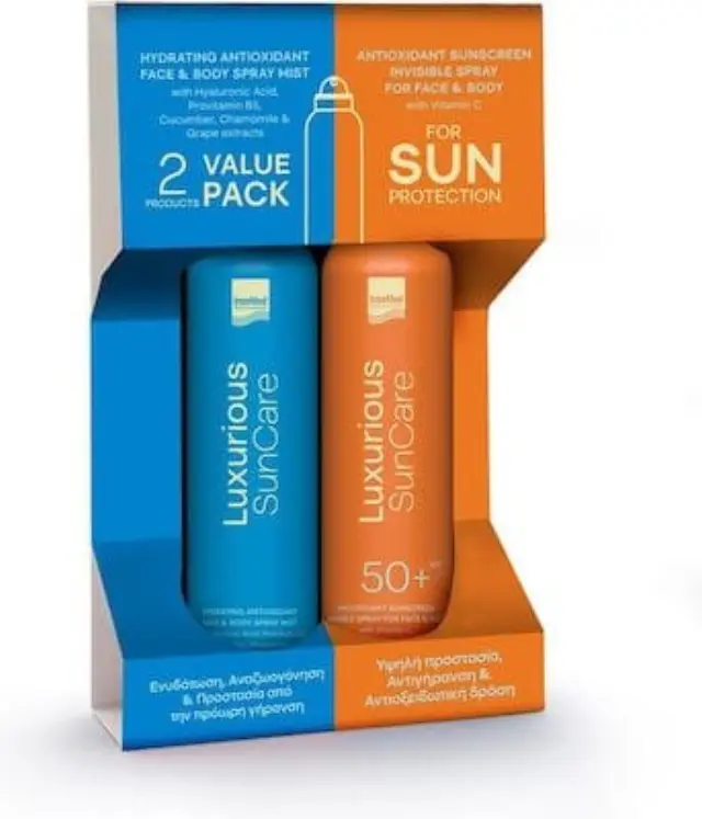 Intermed Promo Luxurious Sun Care Hydrating Antioxidant Mist για Μετά τον Ήλιο, 200ml + Antioxidant Sunscreen Invisible Spray SPF 50+ Αντηλιακό με Βιταμίνη C, 200ml