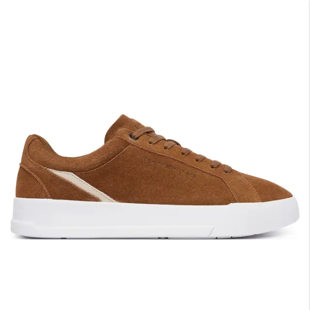 Ανδρικά Δερμάτινα Sneakers Tommy Hilfiger FM0FM05880-GVQ Ταμπά Καστόρι Ταμπά - 41