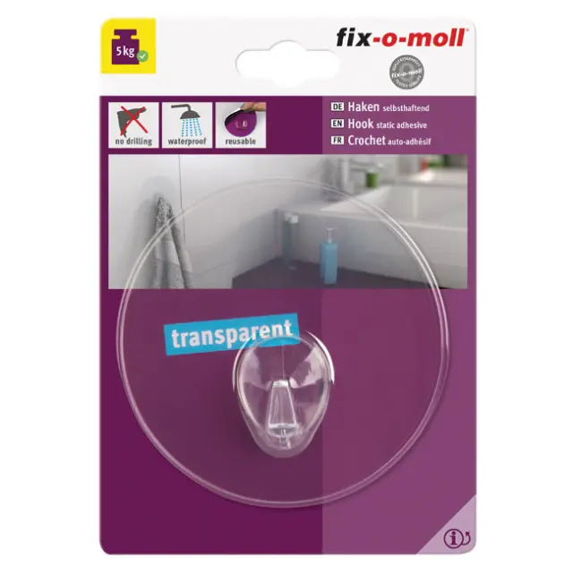 Γάντζος Στατικός Αυτοκόλλητος Διάφανο 100mm 2