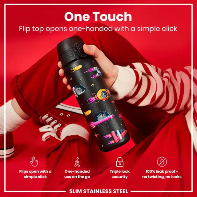 ION8 Ανοξείδωτο Μεταλλικό Παγούρι 600ml Διαστημόπλοια 090925 3