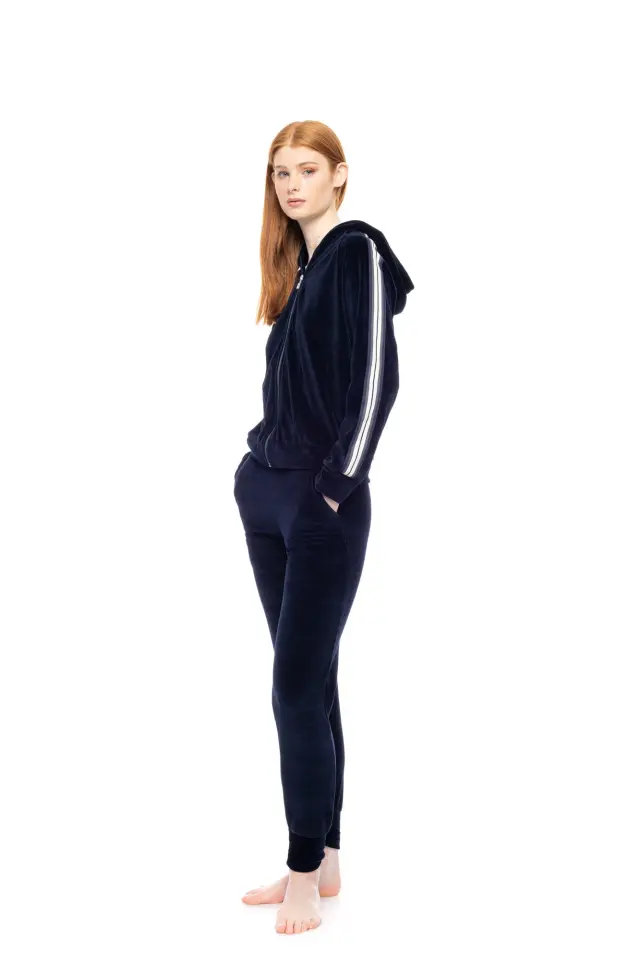 W1865 - Yacht Blue - TRUCKSUIT VELVET OFF WHITE STRIPE 3