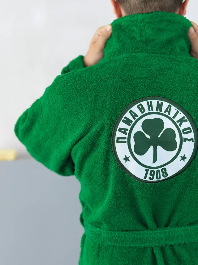 Μπουρνούζι Με Γιακά Official Team Licenced Panathinaikos Adults Xl Palamaiki 2