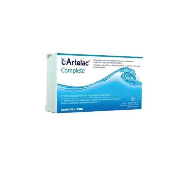 BAUSCH HEALTH Artelac Complete Drops Λιπαντικό Οφθαλμικό Διάλυμα για την Ξηροφθαλμία 30 Αμπούλες 0,5ml
