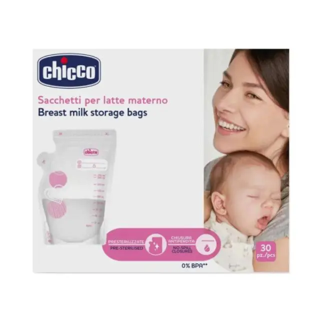 Chicco Σακουλάκια Αποθήκευσης Μητρικού Γάλακτος Breast Milk Storage Bags 250ml 30τμχ