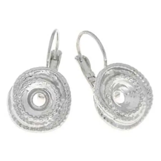 Σκουλαρίκι Wave με Καστόνι για Swarovski 1088 SS39 - Rhodium Plated- 2τεμ