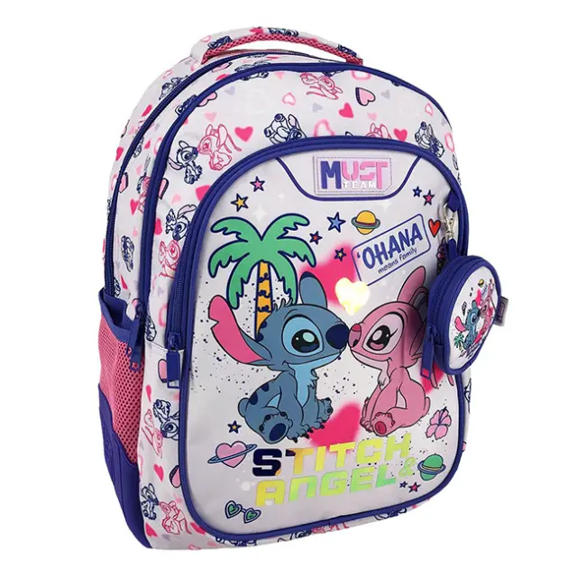 Must Σχολική Τσάντα Πλάτης Δημοτικού 3 θήκες Stitch-Angel Ohana (000565773)