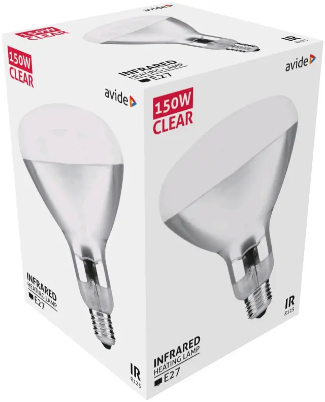 Avide Λάμπα Υπερύθρων E27 150W Διάφανο 15.001.0752