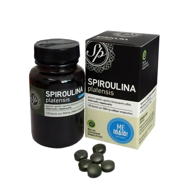 Spiroulina PLATENSIS Με Ιώδιο | 120 ταμπλέτες των 500mg