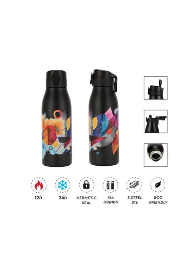 Alpintec Θερμός 600ml Ατσάλι 600ml Fellow ABS Σχέδια Μαύρο / 217.283809 (AlpinTec)