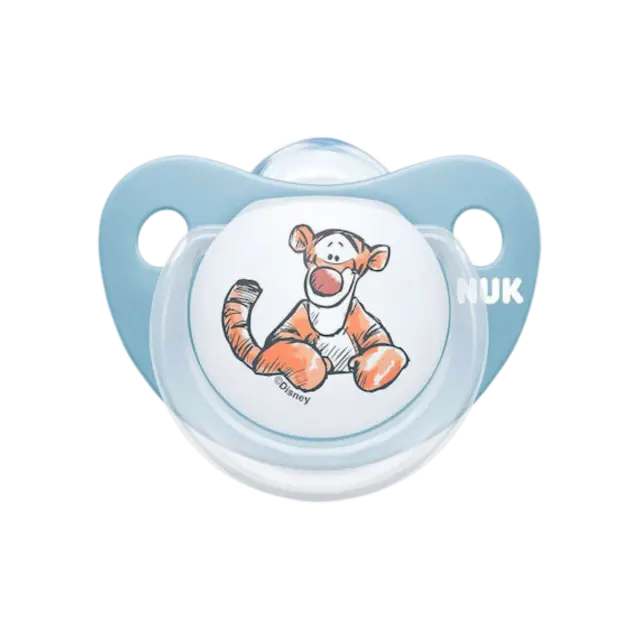 Nuk Ορθοδοντική Πιπίλα Σιλικόνης για 6-18 μηνών Trendline Winnie με Θήκη Ροζ