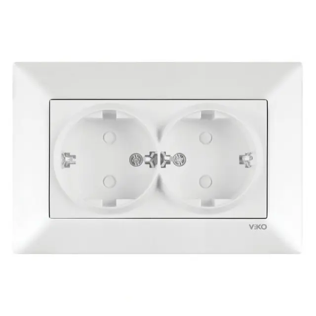 Meridian White Child Protected Double Earth Socket