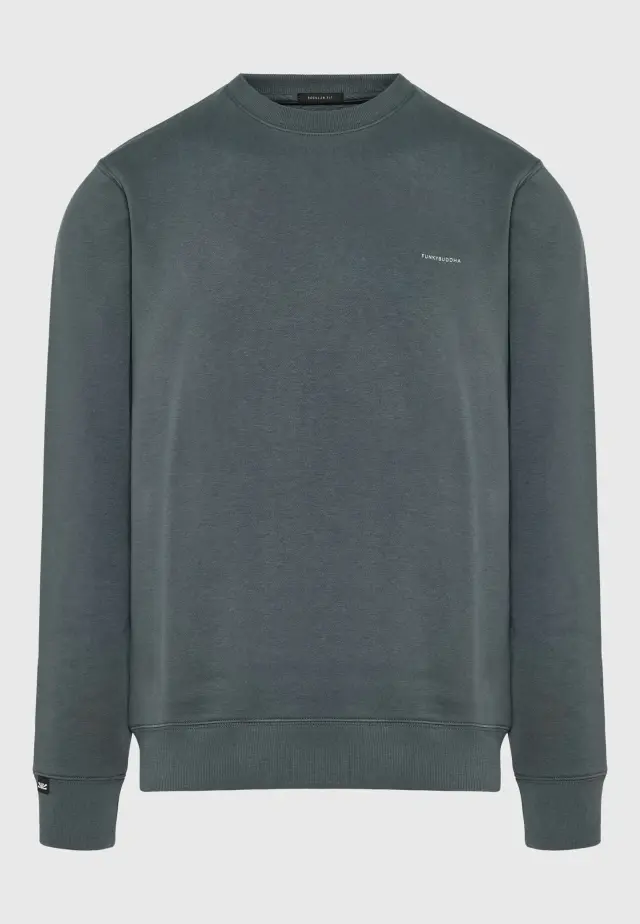 Funky Buddha Crewneck Hoodie Grey FBM014-003-06-Grey - 3XL