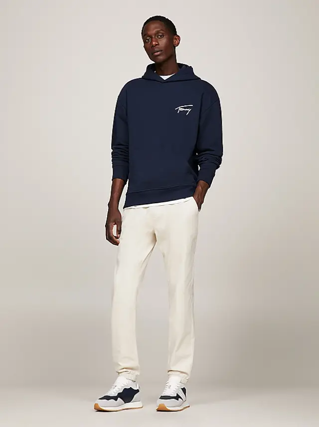 Tommy Hilfiger - Signature Ανδρικό Φούτερ με Κουκούλα DM0DM17990-C1G Μπλε Ναυτικό - S 2