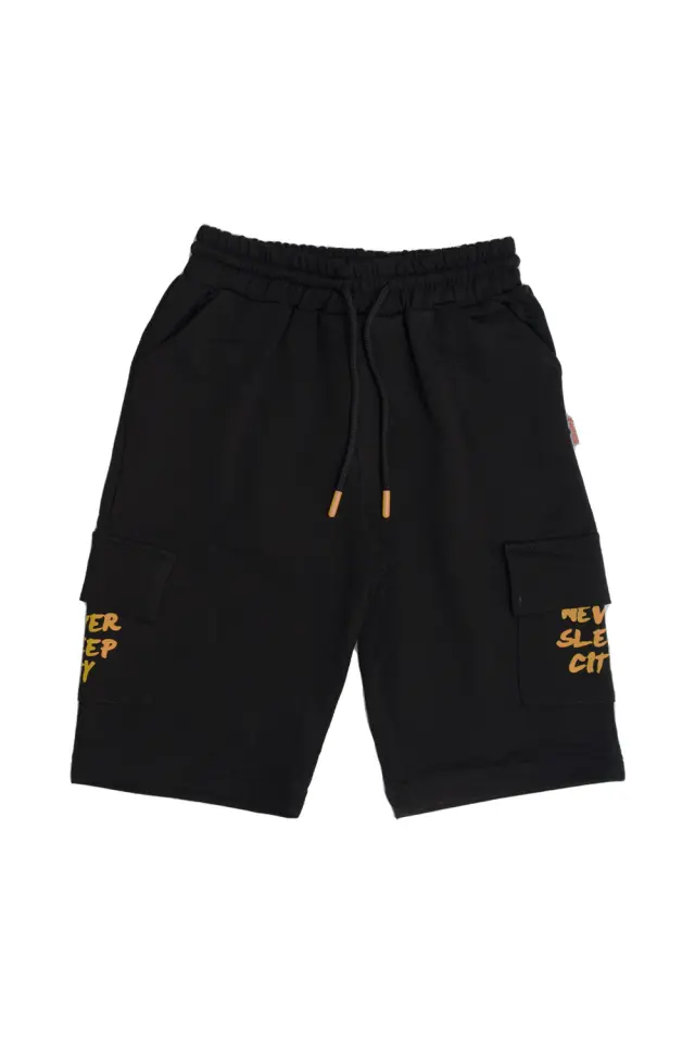Shorts Kid Never Sleep City Μαύρο