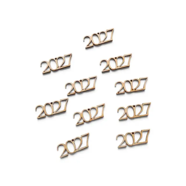 Ξυλάκια διακοσμητικά γούρια, 2027, 10 τεμ., 4x1,9cm