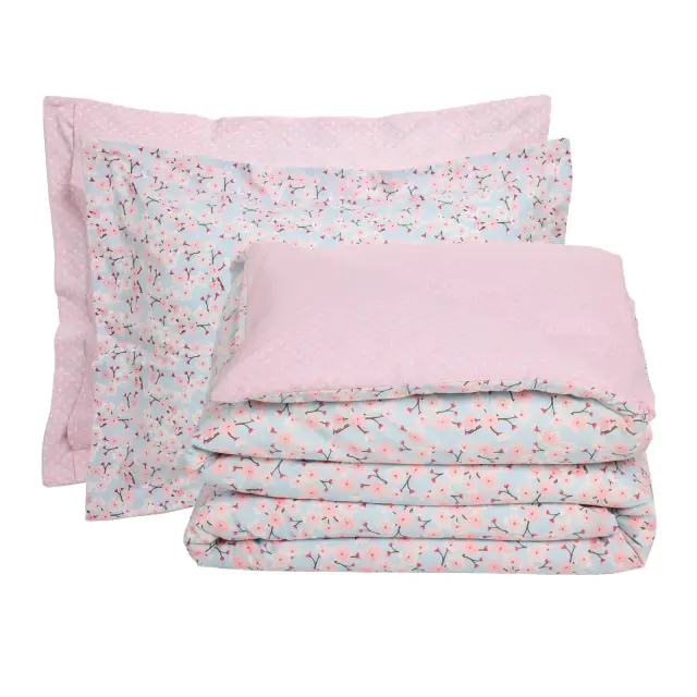 Σετ Σεντόνια 240x260 Υπέρδιπλα Happy Das Home 9695 Blue-Pink 100% βαμβακερόΧωρίς Λάστιχο 3
