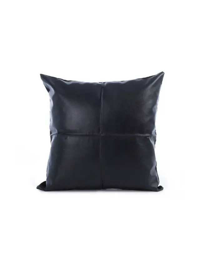 Nef-Nef Homeware Μαξιλάρι Τεχνητό Δέρμα Lethal 45x45 Black