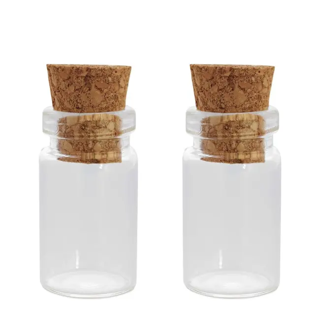 Γυάλινο Μπουκαλάκι ~Y18xØ10mm (1ml) με Φελλό - 5τεμ