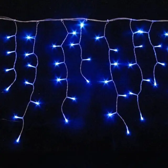 Χριστουγεννιάτικα Λαμπάκια Κουρτίνα LED 100L Ψυχρό Χρώμα με Διαφανές Καλώδιο 3m 40x50x60cm - Christmas lights LED white light 63055