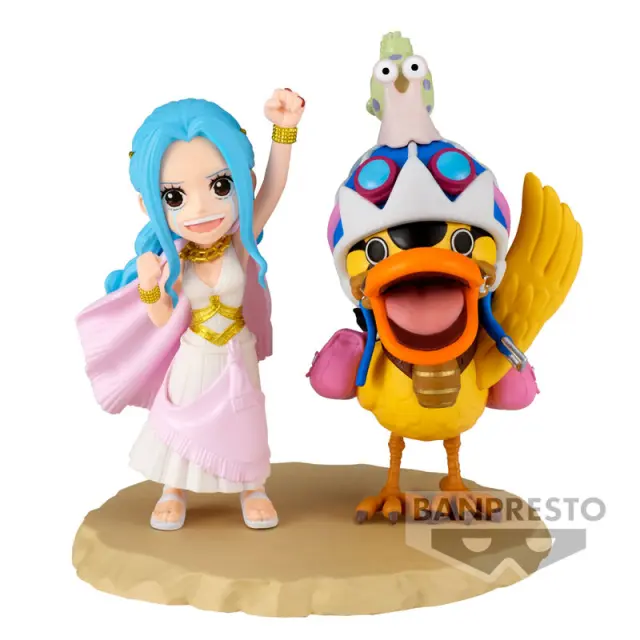 One Piece world collectable Log Series Nefeltari Vivi + Karoo figure 7cm