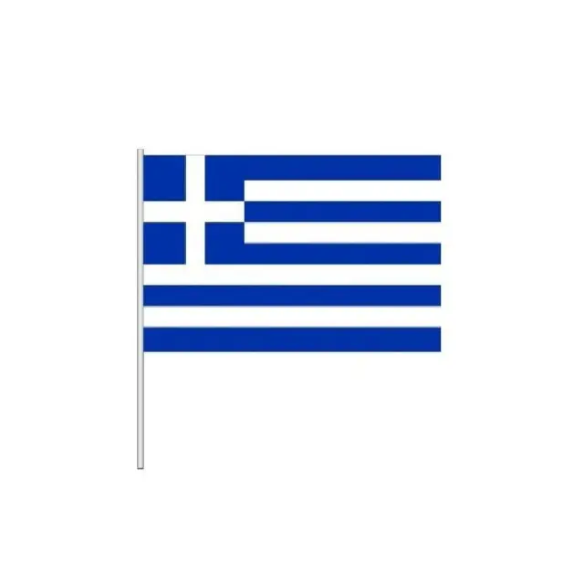 Ελληνική σημαία με πλαστικό κοντάρι 60cm 12τεμ - Greek flag 923871-1
