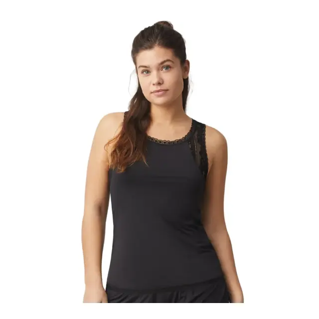 Ysabel Mora Γυναικείο Φανελάκι Δαντέλα Braga Microfiber, Χρώμα Μαύρο - S