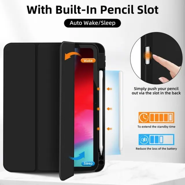 Tri-Fold Θήκη με Υποδοχή για Pen για iPad 10.9/ iPad 11 (2025)- Black OEM 3