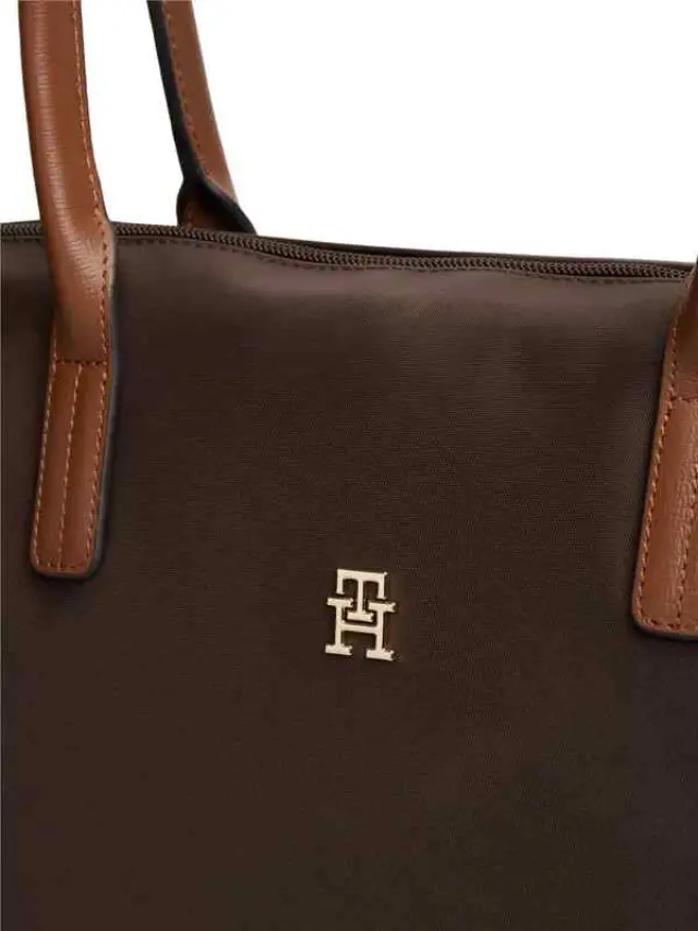Tommy Hilfiger Γυναικεία Μεγάλη Τσάντα Popette Tote Fondant Brown Καφέ 3