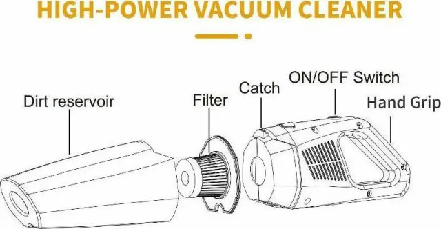 Carsun Σκουπάκι Αυτοκινήτου Στερεών / Υγρών C1398 με Ισχύ 100W Τάσης 12V με Καλώδιο 2