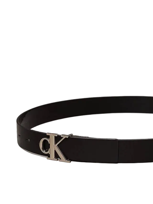 Calvin Klein Γυναικεία Μεσαία Δερμάτινη Ζώνη Αναστρέψιμη με Μονόγραμμα Μαύρη 80cm 3