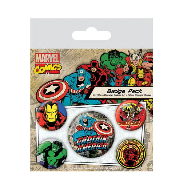 Σετ κονκάρδες 5 τεμ Captain America Badge Pack BP80447