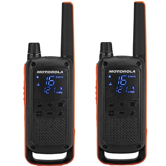 Walkie Talkie Motorola Talkabout T82 & Φορτιστής Μαύρο-Πορτοκαλί (2 τεμ.) N65629