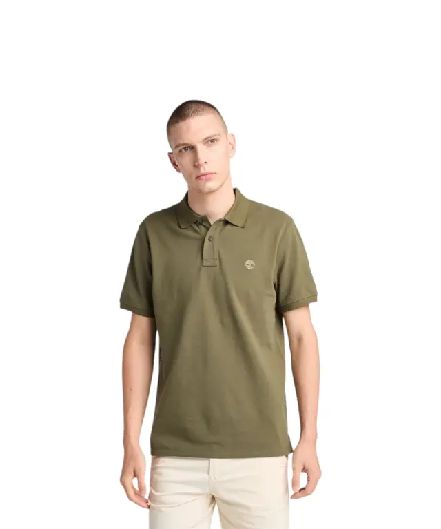 Timberland - Ανδρικό T-shirt Polo με Λογότυπο TB0A6VDP-A58 Πράσινο - S
