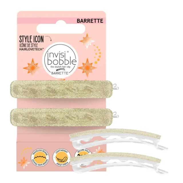 Invisibobble Barrette Glitterally Time to Shine Αξεσουάρ Μαλλιών 2τμχ