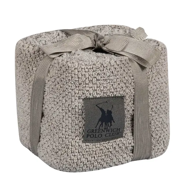 Σετ 4Τ Λαβέτες 30x30 Σε Καλαθάκι Essential Greenwich Polo Club 4105 Grey 100% βαμβακερό 2