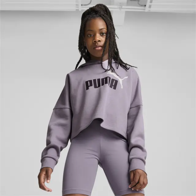 Puma Essentials Logo Cropped Hoodie Pale Plum 671134-34 - 116