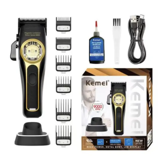Kemei Επαναφορτιζόμενη Κουρευτική Μηχανή σε Μαύρο Χρώμα KM-2373