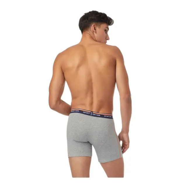Minerva Ανδρικό Boxer Μακρύ Sporties Long Fit - Διπλό Πακέτο, Χρώμα Navy-Grey Mel. - S 3