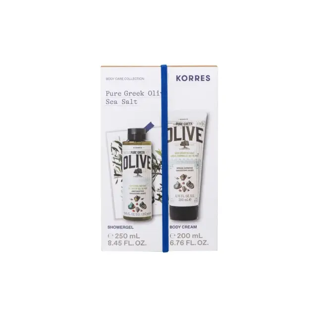 Korres Promo Pack Pure Greek Olive Sea Salt με Αφρόλουτρο, 250ml & Κρέμα Σώματος, 200ml, 1σετ