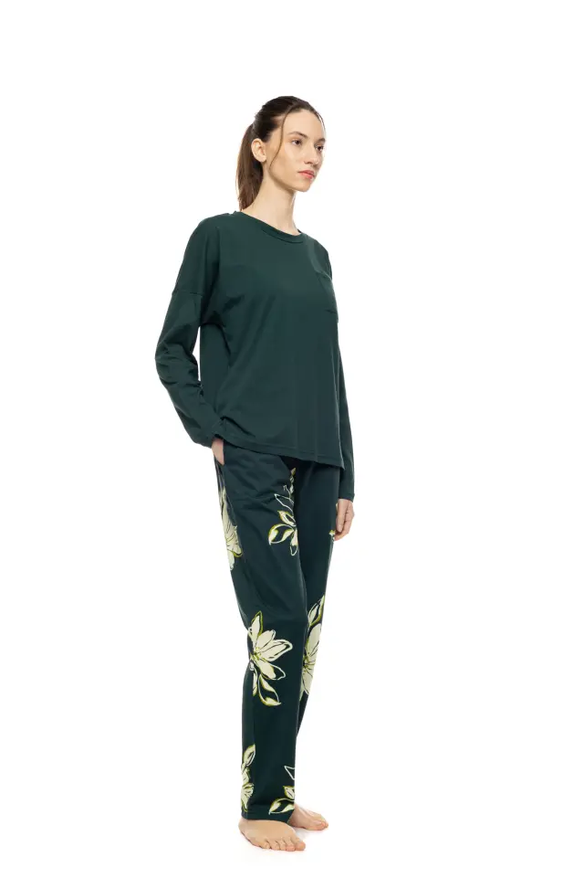 Pink Label Pyjama Emerald Flower σετ γυναικεία χειμερινή πυτζάμα W1922-1 2