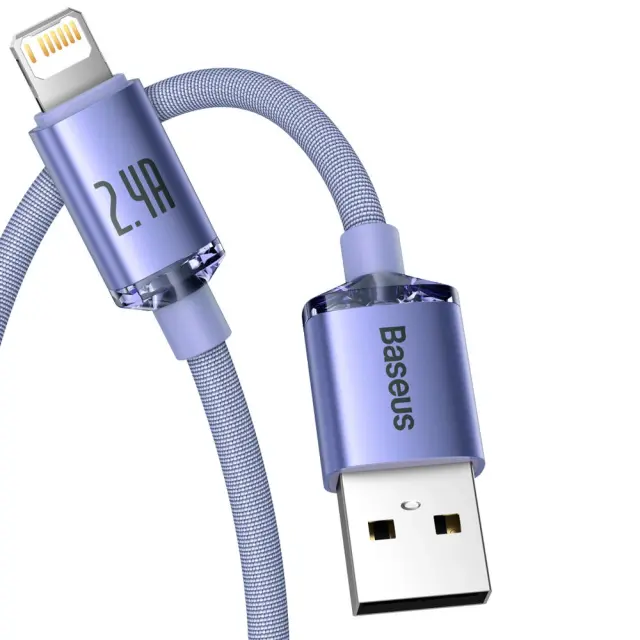 Baseus Crystal Shine Braided USB to Lightning Cable Μωβ 1.2m (CAJY000005) (BASCAJY000005) 2