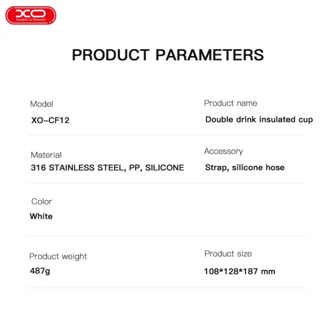 XO CF12 Ανοξείδωτο Μπουκάλι 800ml 16.012.0011 2